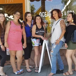 Dark Horse bartenders out for a birthday luncheon and pedicures!
