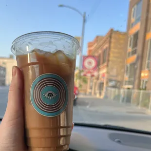 Iced coffee with space for cream