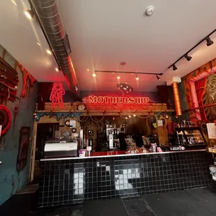 the interior of a coffee shop