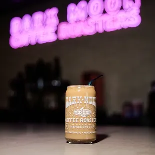 Iced latte at Dark Moon Coffee Roasters