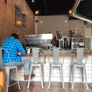 a man sitting at the bar
