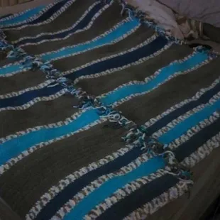 King size blanket crocheted with soft Bernat blanket yarn
