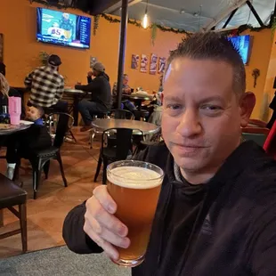 Enjoying an American Pilsner