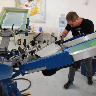 Printing takes skill and concentration.