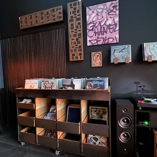 Lounge area with vinyl