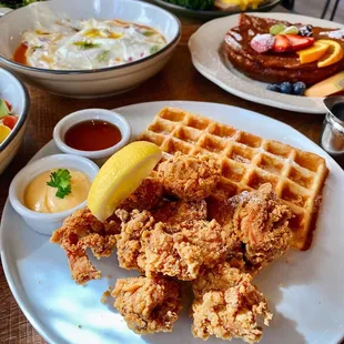 Chicken Karaage and waffle