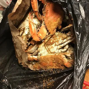 Cajun steam blue crabs