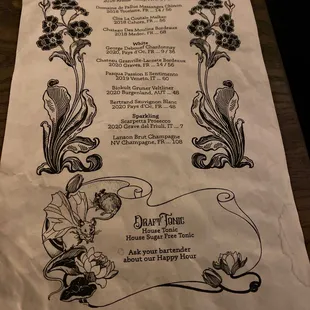 menu