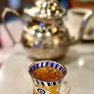 Mint tea in the most adorable tea glasses