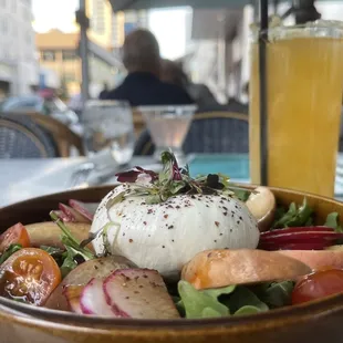 Burrata Peach Salad and Musha Smash