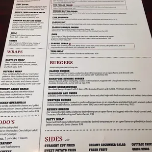 Lunch menu