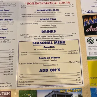 Full menus