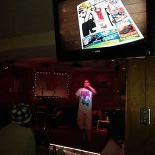 Open Mic night, the host rapping!