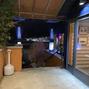 the entrance to the restaurant