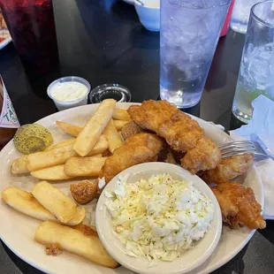 a plate of fish and chips