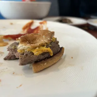 My son devouring his burger