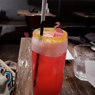 a drink with a straw