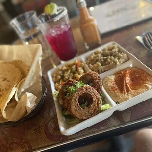 Vegan falafel Mezza platter