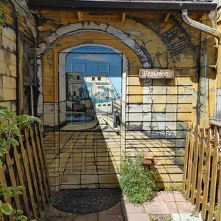 the entrance to a house