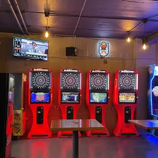 a row of arcade machines