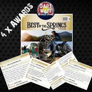 Honored to be recognized in Best of the Springs 2020! Dart Wars has the BEST customers in Colorado!