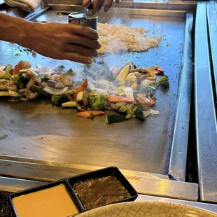 Grilled Vegetables and Fried Rice