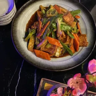 Mixed vegetables and tofu