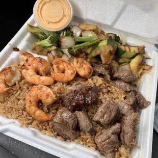 Filet and Shrimp! Best YumYum sauce!!