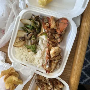 HIBACHI LOBSTER with CRAB RAGOON