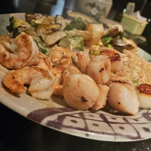 grilled scallops and rice