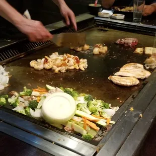 Food being prepared.