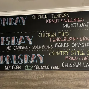 Daily specials