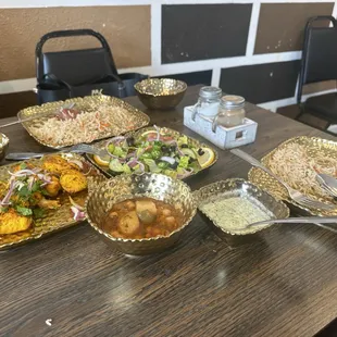 a table full of food