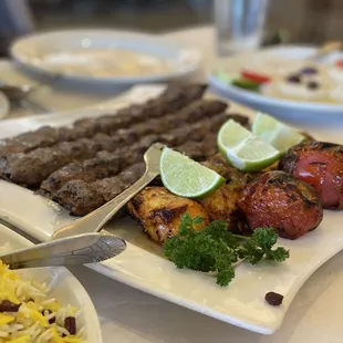 Beef Koobideh Chicken Shish Kabob