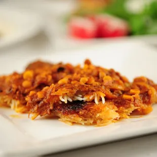 a close up of a plate of food