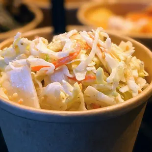 Coleslaw. 5 oz for $3. They served this in a takeout container whether you dined in or ordered to-go.