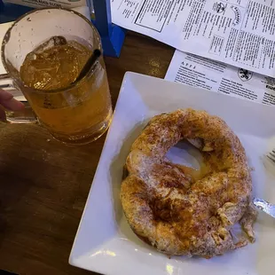 Crab dip pretzel (regular size) and egg custard crush