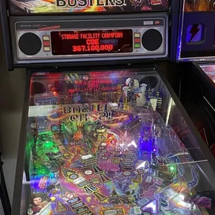 a close up of a pinball machine