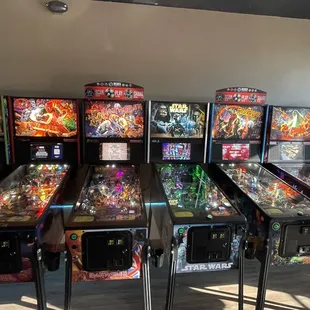 Pinball machines. Different levels of difficulty