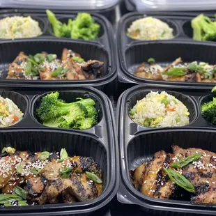 Meal prep Hulu Hawaiian Style grilled chicken with rice and steamed broccoli