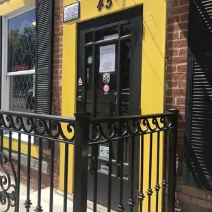 the front door of a restaurant