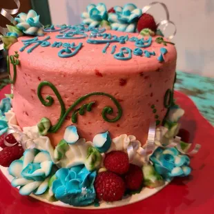 Amazing raspberry buttercream cake!