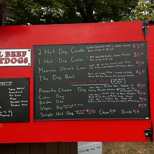 The menu