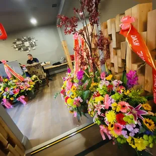 a man in the background