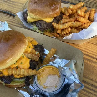 Rev Burger and Loaded bacon jam burger