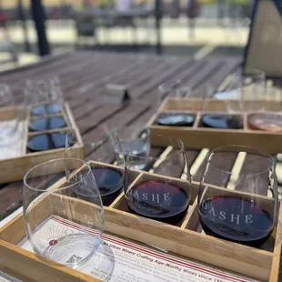 One flight -- 3 different wines