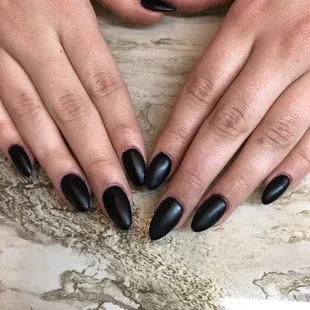 Black matte nails