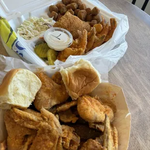 4 Wings Combo and Catfish and 4 Shrimp Combo