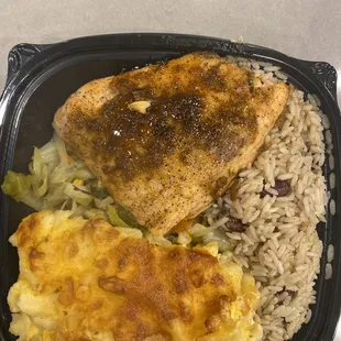 Jerk honey lime salmon was so delicious and the service from the staff Jeremiah and Kay and the Manager was amazing Will definitely be back