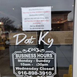 New business hours